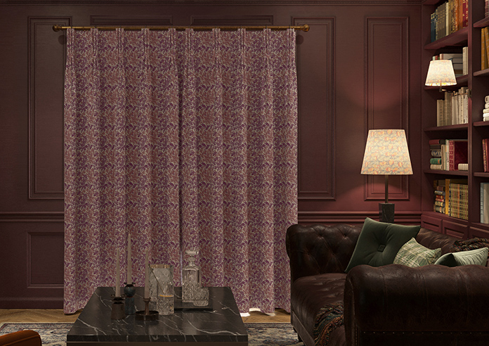 Leaf Vine, Claret - Made to Measure Curtains - Image 7